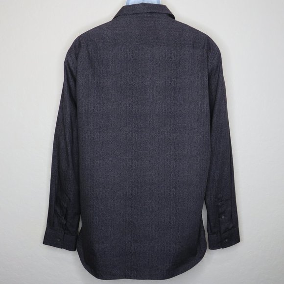 Alfani* Men's‎ Long Sleeve Button Down Curved Hem Zig Zag Design Shirt~ Large - Picture 2 of 12